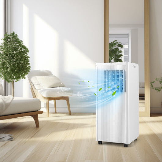 10000 BTU Portable Air Conditioner Cools up to 350 Sq Low Noise with Remote Control and 24H Timer - Color: White