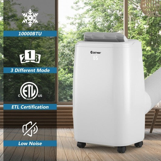 10000 BTU(Ashrae) Portable Air Conditioner with with 3 Modes and Remote Control - Color: White