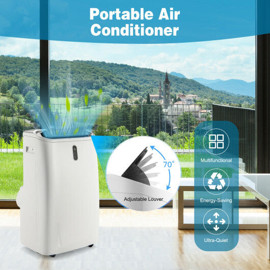 12000 BTU Portable Air Conditioner 4-in-1 Multipurpose design with Smart Control - Color White
