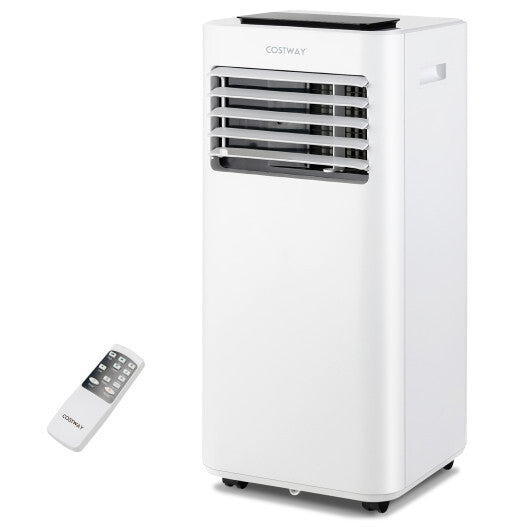 8000 BTU Portable Air Conditioner with Fan Dehumidifier and ultra quiet Sleep Mode - Color: White