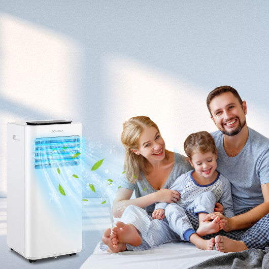 8000 BTU Portable Air Conditioner with Fan Dehumidifier and ultra quiet Sleep Mode - Color: White