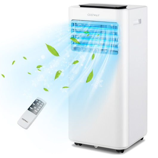 8000 BTU Portable Air Conditioner with Fan Dehumidifier and ultra quiet Sleep Mode - Color: White