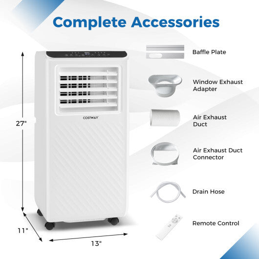 8000 BTU Portable Air Conditioner 3 in 1 Floor AC Unit with Fan and Dehumidifier - Color White