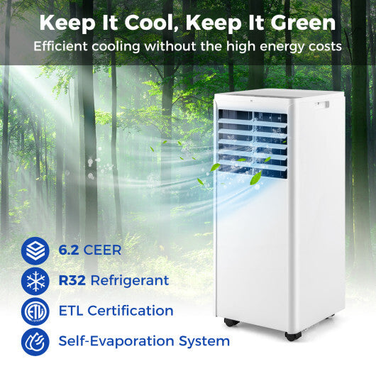 8000 BTU Portable Air Conditioner 4 in 1 cools up to 250 sq ft. - Color White